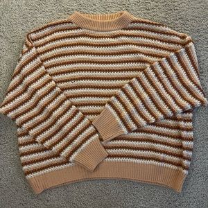 cropped tricolor sweater
